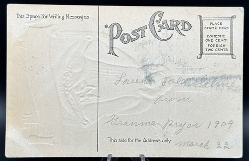1907-1915 Eine fröhliche Osterzeit-Postkarte geteilte Rückseite Ära Engel Kaninchen - Bild 2 von 2