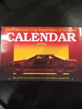 1990 WINSTON CUP SUPERSTARS LARGE CALENDAR FROM SUPER PRESS 11" X 16" FORMAT 