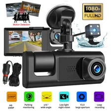 1080P Car Camera Dual Len Dash Cam Front Rear Inside Video Recorder Night Vision