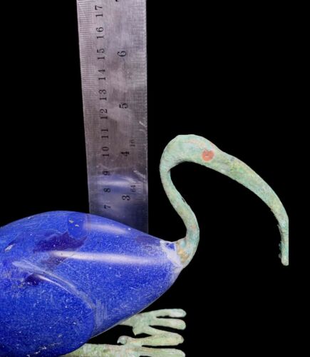 Seltener Vogel IBIS Gott des Wissens (THOTH) aus Lapislazuli Pulver - Bild 2 von 6