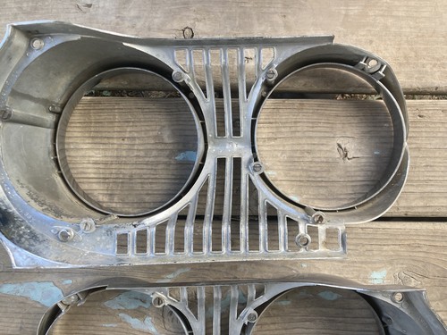 1962 Mercury Monterey Front Headlight Bezels Ring Retainer Lamp Grille Trim Set - Picture 8 of 11