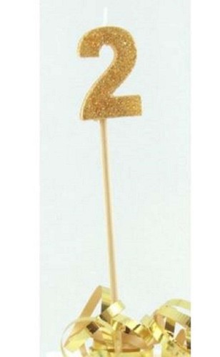 Gold Glitter Number Cake Candle Birthday Celebration Party 19cm Topper - Picture 4 of 20
