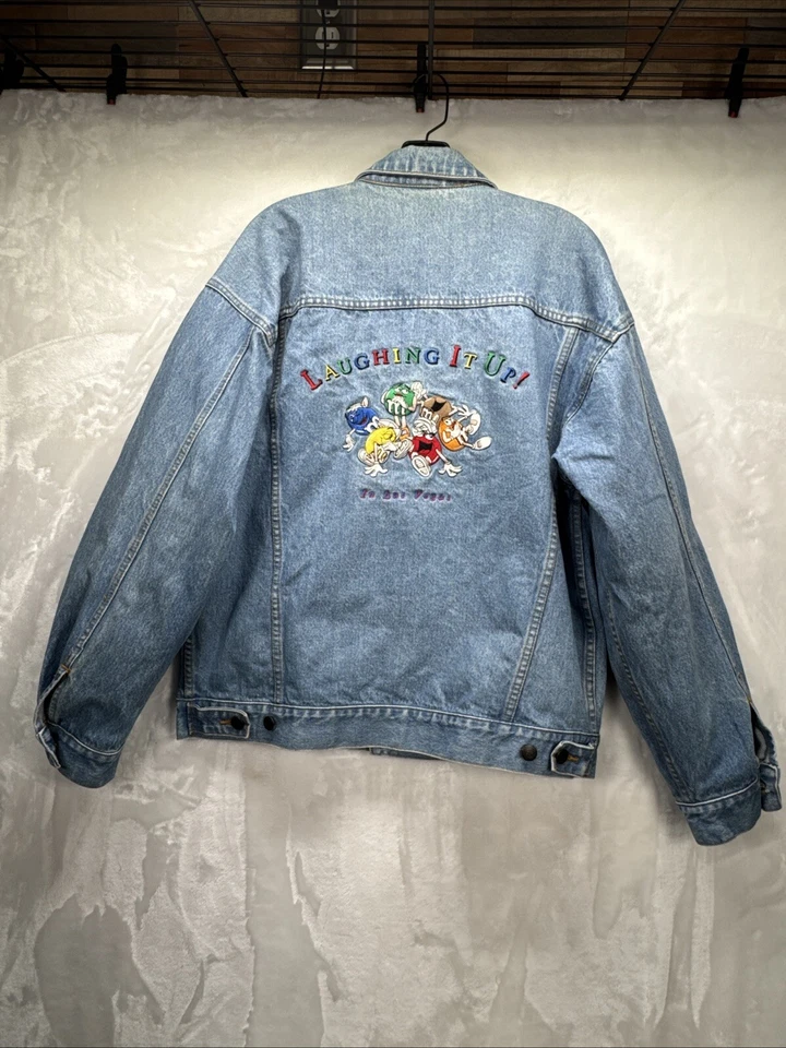 Vintage M&M's World Las Vegas Blue Denim Jacket Men Sz M - Image 2 of 4