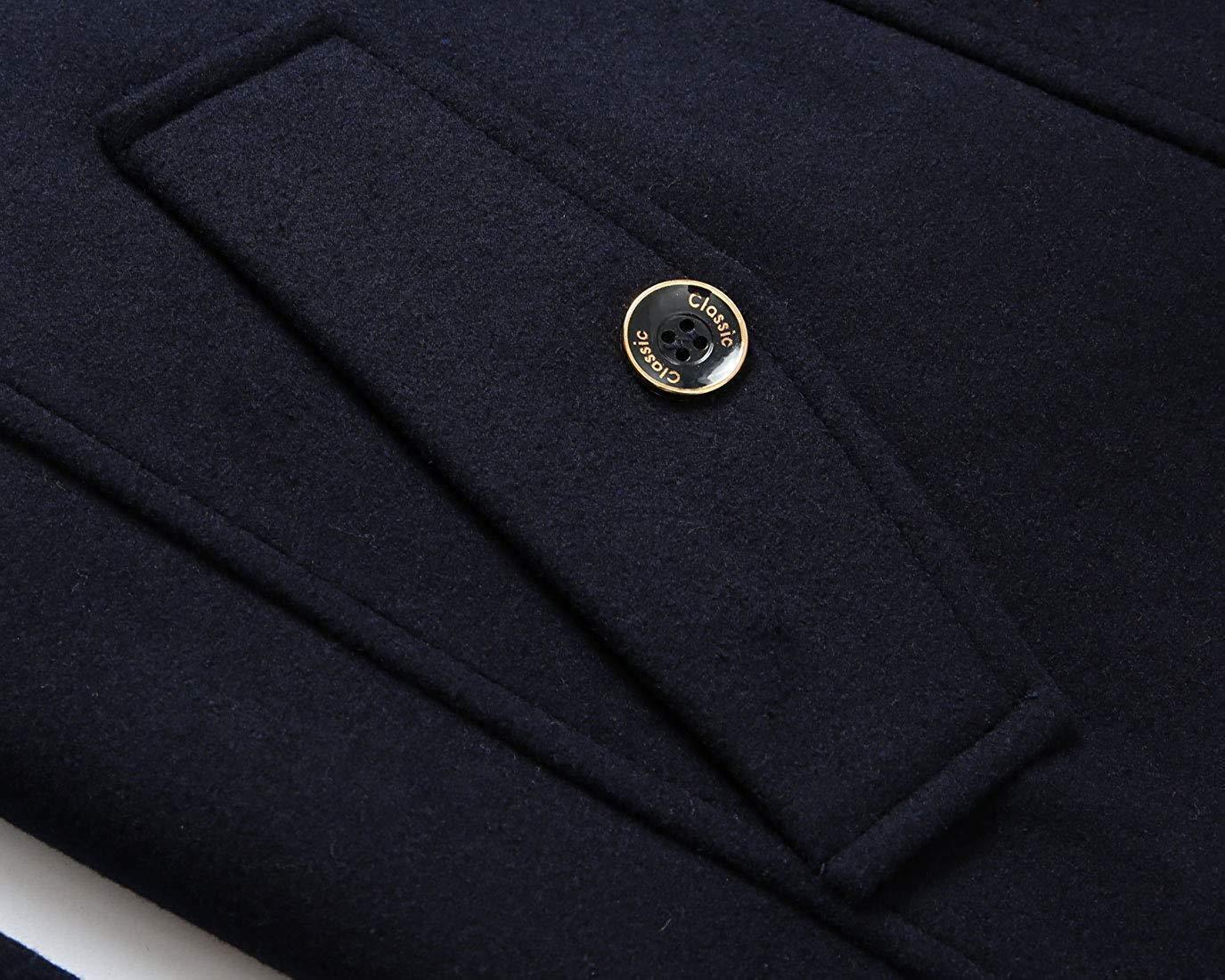 Men's Stylish Scarf Single Breasted Wool Walker Coat Thick Winter Jacket 6 Color