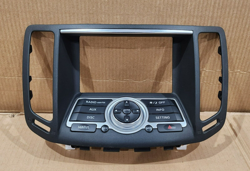 07-13 Infiniti G37 Center Dash Vent Radio Aux Disc Control Panel 28395-JK60B OEM - Bild 2 von 12