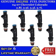 6x OEM Delphi Injectors 04-07 Chevrolet Colorado 2.8L 2.9L 3.5L 3.7L  #12586684