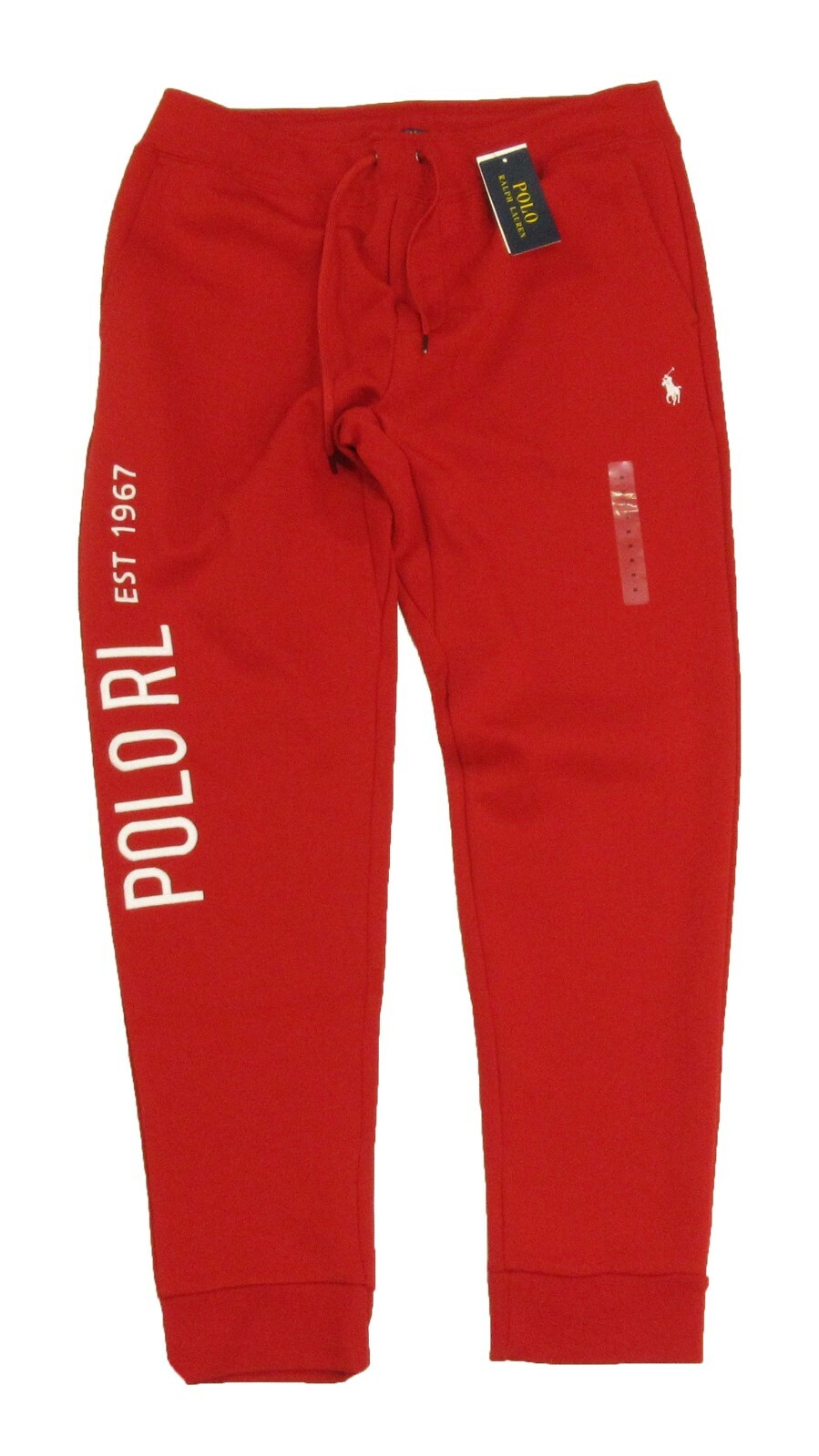 Polo Ralph Lauren Men's Red Embossed Logo Double Knit Hoodie