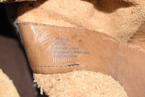 Vince Camuto SILAS Brandy Marrón Becerro Moto Cuero Cremallera Tacón Botas Mujer Talla 8 - Imagen 5 de 5