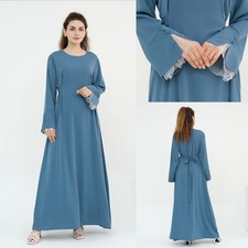 Modest Muslim Women Abaya Ramadan Long Dress Kaftan Evening Maxi Robe Dubai Arab