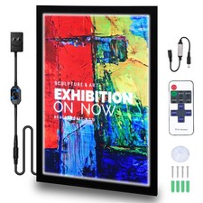 16x24 LED Poster Frame with Remote & Dimmer, Adjustable Brightness, Magnetic ...