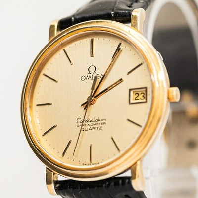 No Tariffs *NEAR MINT* Vintage OMEGA Constellation Cal.1333 Quartz Push Gold Men
