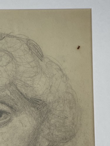 Original Portrait Drawing Of Women 1947 Postwar Fine Art 20x16” Pencil On Paper - Picture 9 of 16