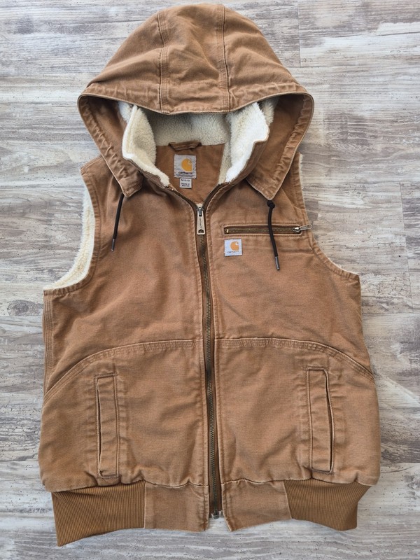 Carhartt 102253-211 Wildwood Women's Sherpa Lined Removable Hood Vest Size Med
