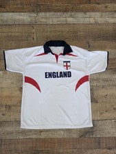 Vintage England Soccer Football Jersey Made in England White Red Large L 90s