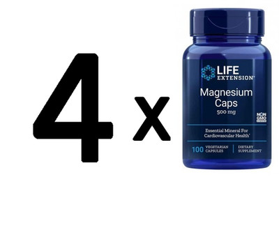 4 x Life Extension Magnesium Caps, 500mg - 100 vcaps (114,98 EUR/kg)