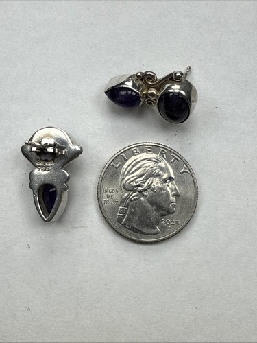 Vintage SAJEN Signed 925 Sterling Silver Amethyst Earrings - 8.3g - Picture 4 of 5