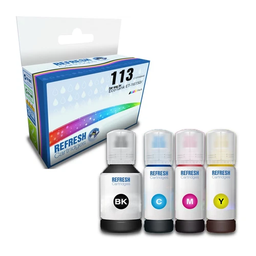 Refresh Cartridges Ful Set of 4 #113 Ink Bottles Compatible With Epson Printers