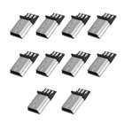 3X(10 Stueck  USB 5 Pin Stecker Stecker DIY  Stecker Silber Ton dunkelgrau S2G7)