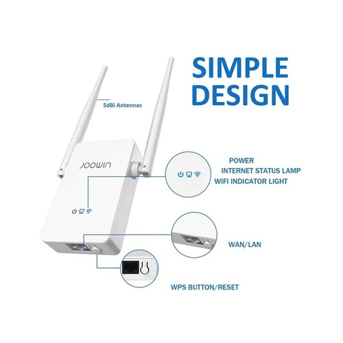 Joowin 300Mbps WiFi Repeater 2.4GHz Signal Booster Wireless Range Extender - 第 2/3 張圖片