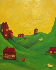 “ 4 Sheep “ Original  Painting Certificate of Authenticity 