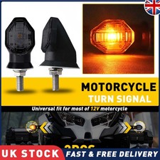 2x Smoke Mini Motorcycle Turn Signal LED Blinker Indicator Light Lamp For Honda