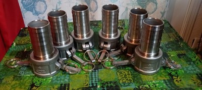 6 Dixon 200-F-SS cam lock couplings