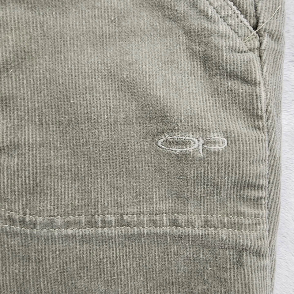 Vintage OP Pants Womens 5 Juniors Green Corduroy Mid Rise Corduroy Capri Beach - Image 2 of 4