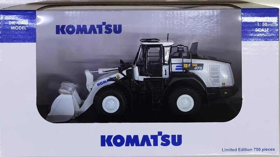 Komatsu WA475-10 Wheel Loader - White - Universal Hobbies 1:50 Scale #UH8182 New - Image 2 of 4