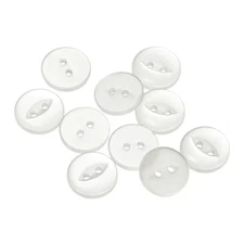 10pcs White Round Sewing Buttons 15mm Resin 2-Hole Fish Eye Craft Button