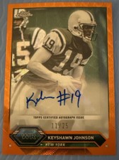 Keyshawn Johnson 11/25 Topps Chrome Orange Refractor Auto Jets SSP