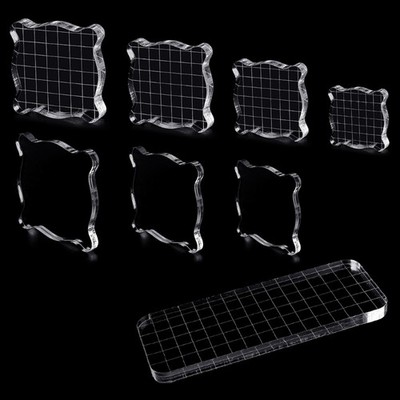 Acrylic Clear Stamping Block Grid and Grip Scrapbook Craft Making Essential Tool