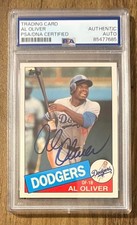 Al Oliver 1985 Topps Traded #88T Auto Autograph Signed Dodgers PSA/DNA RARE