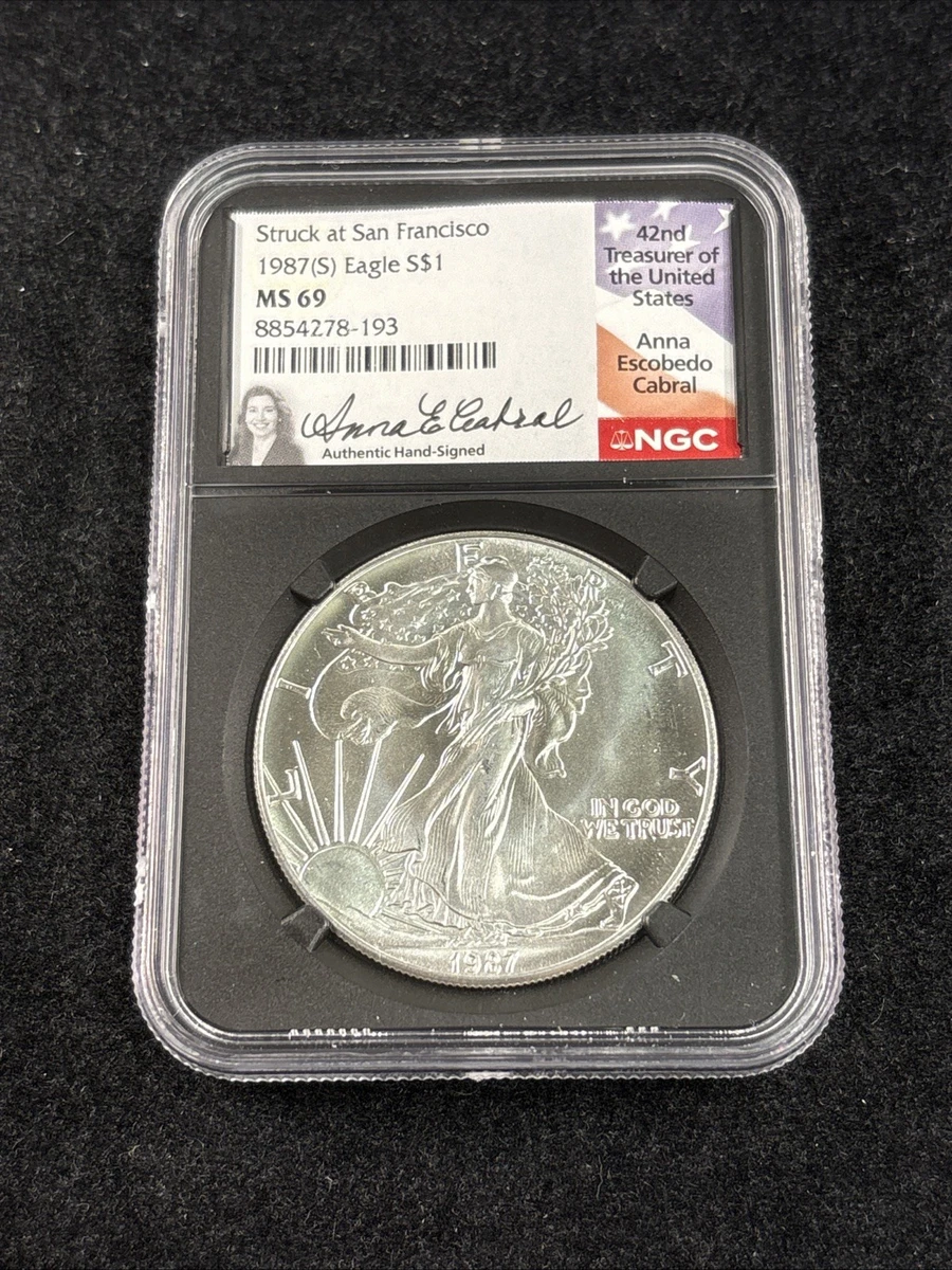 25+ MS 69 Graded American Eagle Silver Bullion Coins 1987 for sale