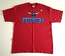 VTG The Rock WWF Shirt Red Brahma Bull Double Sided Y2K Alstyle 1999 Deadstock