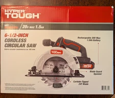 HyperTough 6-1/2" Cordless Circular Saw Lithium Ion 20vMAX 1.5Ah Carbide Tipped