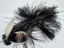 11.5” Musky Frenzy Lures IC10 Black Nickel Tinsel Bucktail Spinner Musky Lure