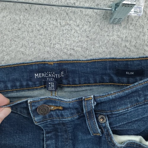 J Crew Jeans Mens 33 X 29 Slim Tapered Flex Mercantile Blue Denim - Picture 9 of 10