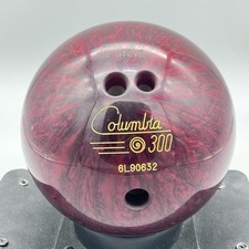 Columbia 300 Dark Red Maroon Swirl Bowling Ball 10 lbs 8 oz Drilled 6L90632