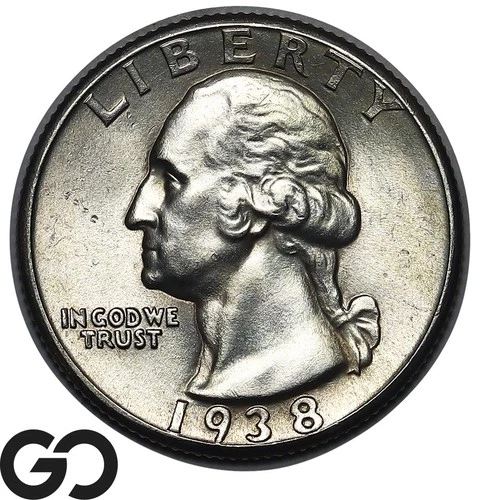 1938 Washington Quarter, Gorgeous Superb Gem BU++