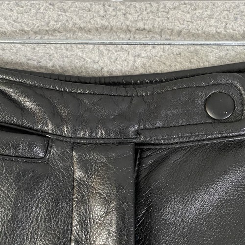 Wilsons Maxima Leather Pants Womens 4 (27x34) Black Moto Grunge Rocker Unhemmed - Picture 6 of 12
