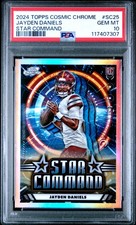 PSA 10 JAYDEN DANIELS 2024 Topps Cosmic Chrome STAR COMMAND Rookie RC GEM MINT