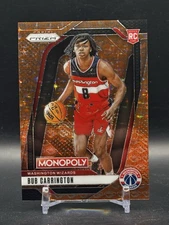 Bub Carrington 2024-25 Panini Prizm Monopoly Orange Handshake /25 RC SSP #27
