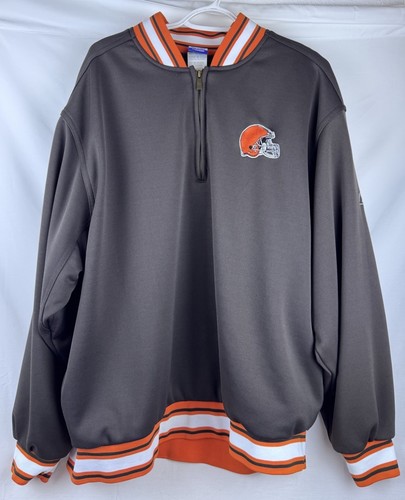 Vintage Cleveland Browns NFL Reebok Jacke 1/4 Zip Pullover Kapuzenjacke XL - Bild 1 von 20