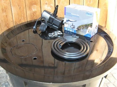 PE Becken mit Deckel Ø120x80 | Pumpe Oase Aquarius Universal Eco 4000