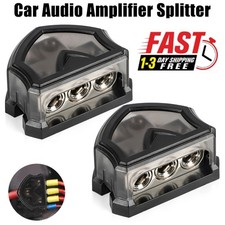 2pcs 3-Way Distribution Block 0 Gauge in Car Audio Amp Power Ground Distributor