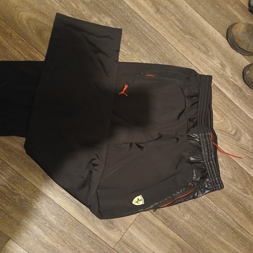 Puma Scuderia Ferrari Street Woven Jogger Pants Black 596138 Men's Size LARGE - Picture 7 of 17