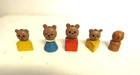 Vintage Fisher Price Goldilocks and The 3 Bears Little People Figures Lot