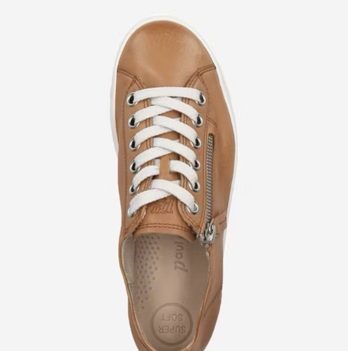 NWD $429 Paul Green Tamara Sneaker Cuoio Brown Washed Leather Size UK 7.5/US 10 - Picture 5 of 16