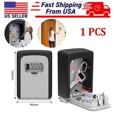 4 Digit Key Safe Lock Box Combination Security Storage Case Organizer Wall Mount