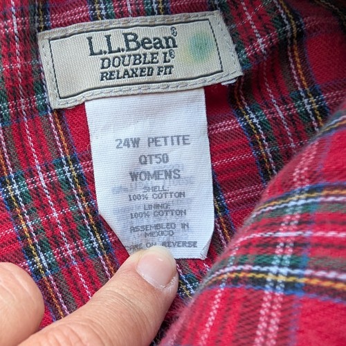 LL Bean Womens Jeans plus size 24W Petite Relaxed Fit Flannel Lined Blue Denim - Picture 8 of 11